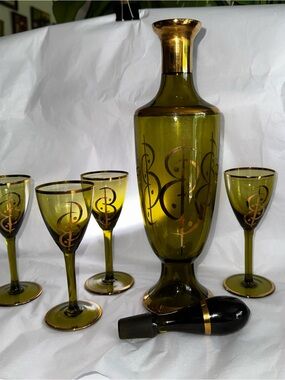 Vintage MCM  Cordial Set  Barware